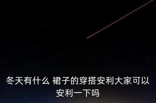 冬天有什么 裙子的穿搭安利大家可以安利一下吗