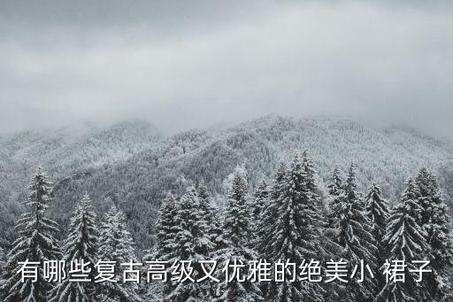 有哪些复古高级又优雅的绝美小 裙子