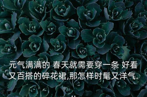 元气满满的 春天就需要穿一条 好看又百搭的碎花裙,那怎样时髦又洋气...