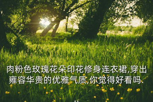 肉粉色玫瑰花朵印花修身连衣裙,穿出雍容华贵的优雅气质,你觉得好看吗...