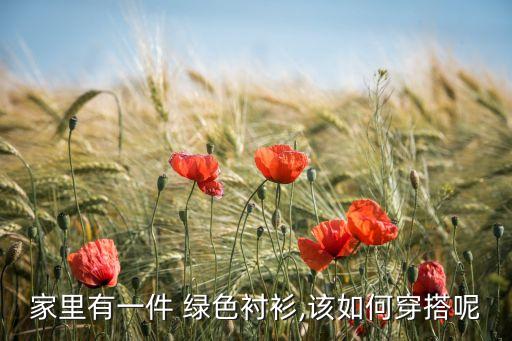 家里有一件 绿色衬衫,该如何穿搭呢