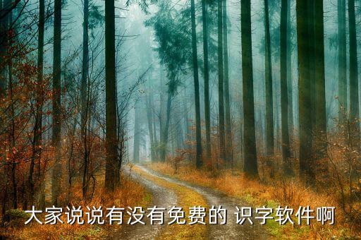 大家说说有没有免费的 识字软件啊