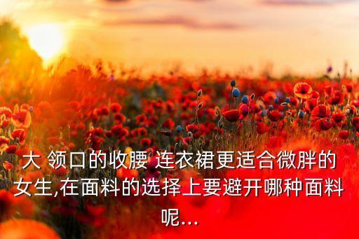 大 领口的收腰 连衣裙更适合微胖的女生,在面料的选择上要避开哪种面料呢...