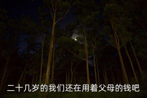 二十几岁的我们还在用着父母的钱吧