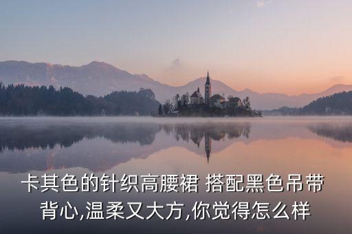 卡其色的针织高腰裙 搭配黑色吊带 背心,温柔又大方,你觉得怎么样