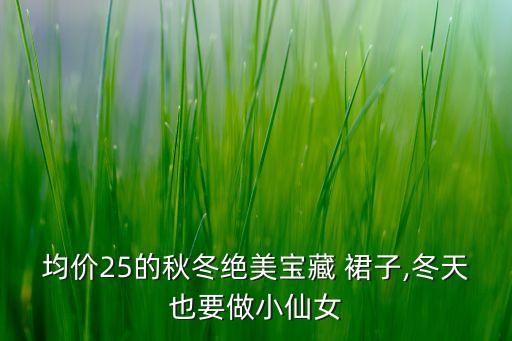 均价25的秋冬绝美宝藏 裙子,冬天也要做小仙女