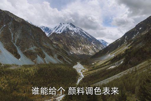 谁能给个 颜料调色表来