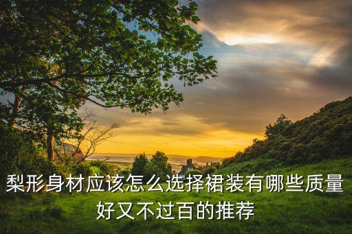 梨形身材应该怎么选择裙装有哪些质量好又不过百的推荐
