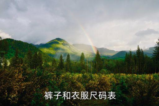  裤子和衣服尺码表
