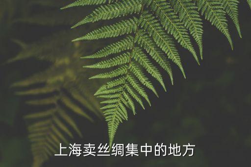 上海卖丝绸集中的地方
