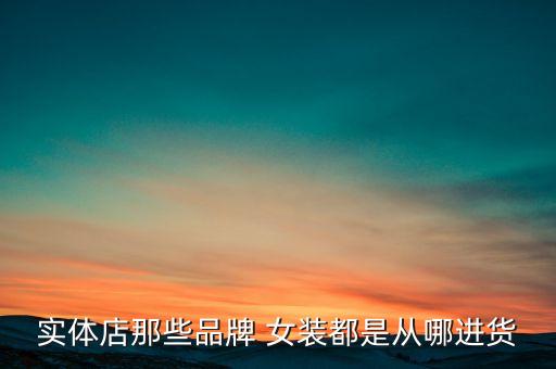 实体店那些品牌 女装都是从哪进货