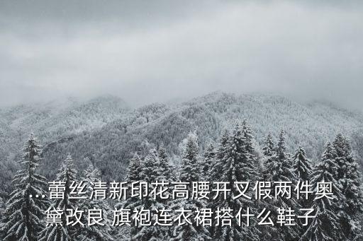 ...蕾丝清新印花高腰开叉假两件奥黛改良 旗袍连衣裙搭什么鞋子