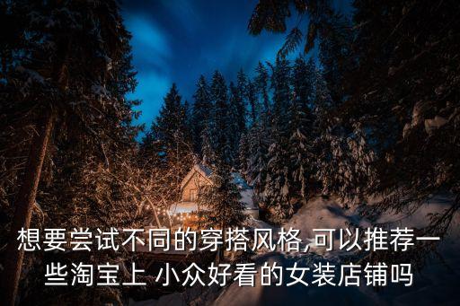 想要尝试不同的穿搭风格,可以推荐一些淘宝上 小众好看的女装店铺吗