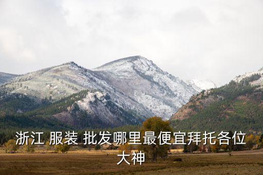 浙江 服装 批发哪里最便宜拜托各位大神