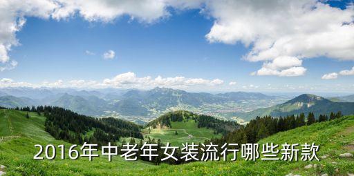 2016年中老年女装流行哪些新款