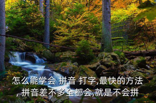 怎么能学会 拼音 打字,最快的方法, 拼音差不多全都会,就是不会拼
