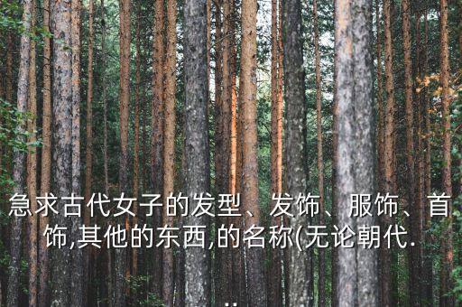 急求古代女子的发型、发饰、服饰、首饰,其他的东西,的名称(无论朝代...