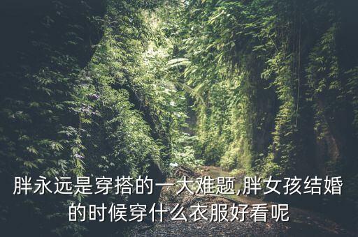 胖永远是穿搭的一大难题,胖女孩结婚的时候穿什么衣服好看呢