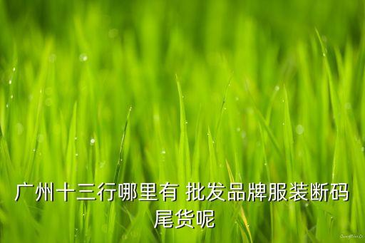 广州十三行哪里有 批发品牌服装断码 尾货呢