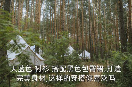 天蓝色 衬衫 搭配黑色包臀裙,打造完美身材,这样的穿搭你喜欢吗