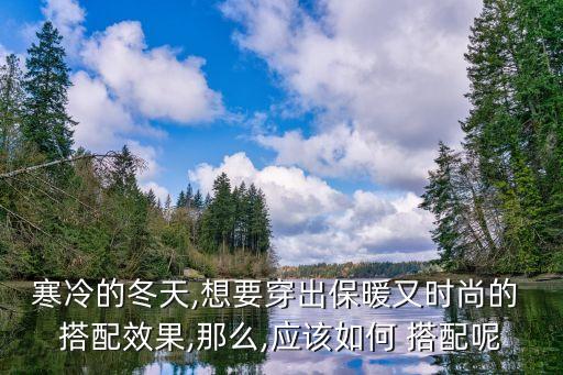 寒冷的冬天,想要穿出保暖又时尚的 搭配效果,那么,应该如何 搭配呢