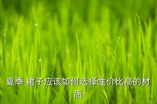 夏季 裙子应该如何选择性价比高的材质