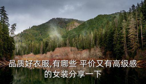 品质好衣服,有哪些 平价又有高级感的女装分享一下