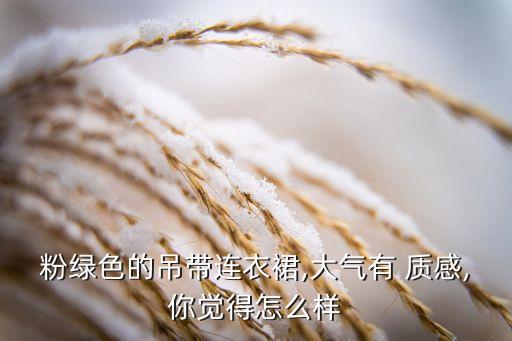 粉绿色的吊带连衣裙,大气有 质感,你觉得怎么样