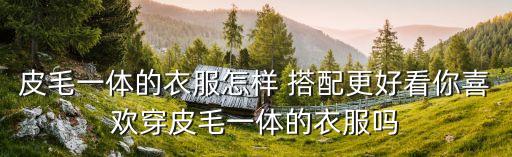 皮毛一体的衣服怎样 搭配更好看你喜欢穿皮毛一体的衣服吗