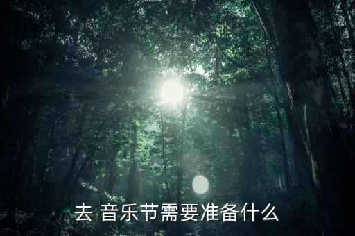 去 音乐节需要准备什么