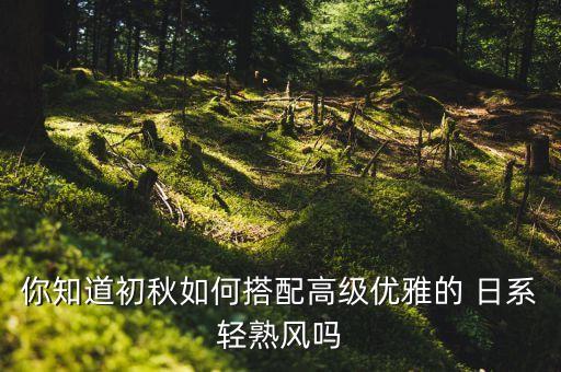 你知道初秋如何搭配高级优雅的 日系轻熟风吗
