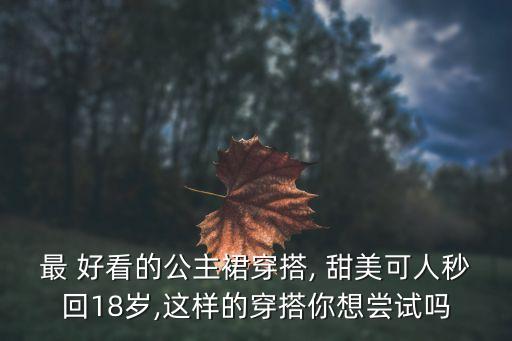 最 好看的公主裙穿搭, 甜美可人秒回18岁,这样的穿搭你想尝试吗
