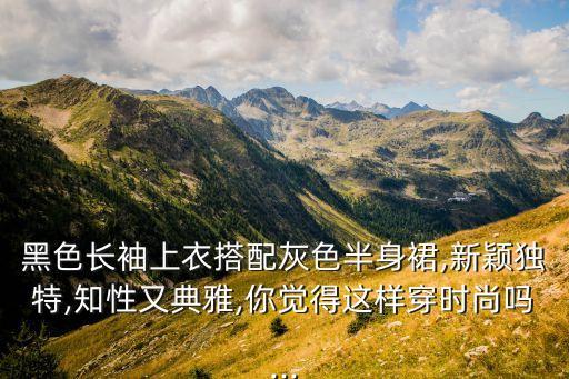黑色长袖上衣搭配灰色半身裙,新颖独特,知性又典雅,你觉得这样穿时尚吗...