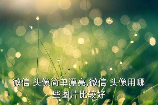 微信 头像简单漂亮,微信 头像用哪些图片比较好