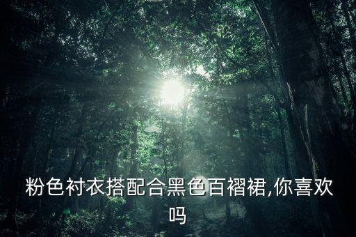  粉色衬衣搭配合黑色百褶裙,你喜欢吗