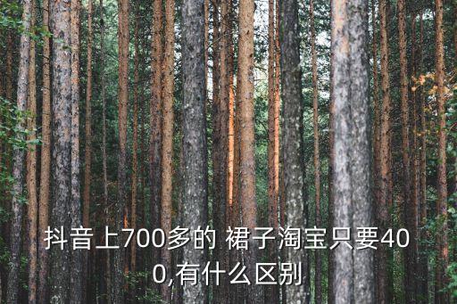 抖音上700多的 裙子淘宝只要400,有什么区别