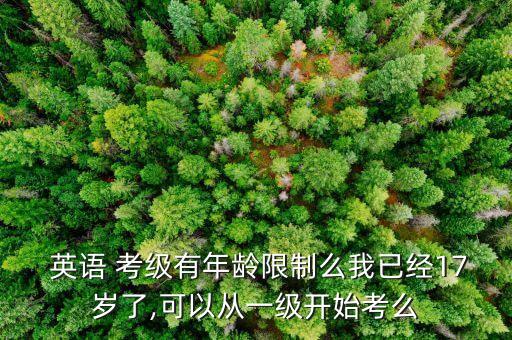  英语 考级有年龄限制么我已经17岁了,可以从一级开始考么