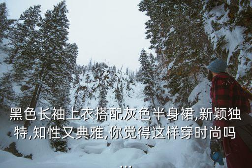 黑色长袖上衣搭配灰色半身裙,新颖独特,知性又典雅,你觉得这样穿时尚吗...