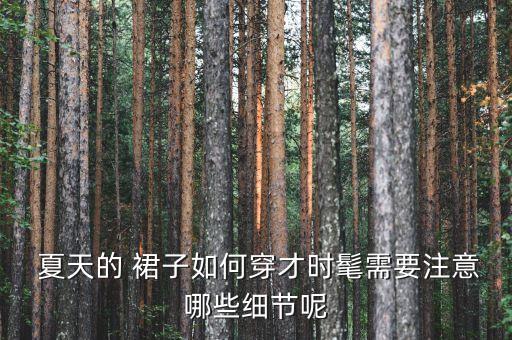  夏天的 裙子如何穿才时髦需要注意哪些细节呢