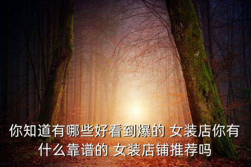 你知道有哪些好看到爆的 女装店你有什么靠谱的 女装店铺推荐吗
