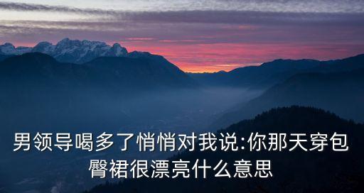 男领导喝多了悄悄对我说:你那天穿包臀裙很漂亮什么意思