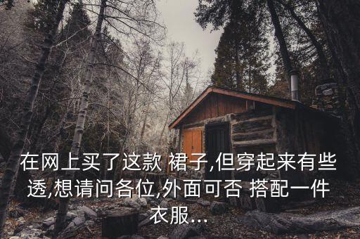 在网上买了这款 裙子,但穿起来有些透,想请问各位,外面可否 搭配一件衣服...