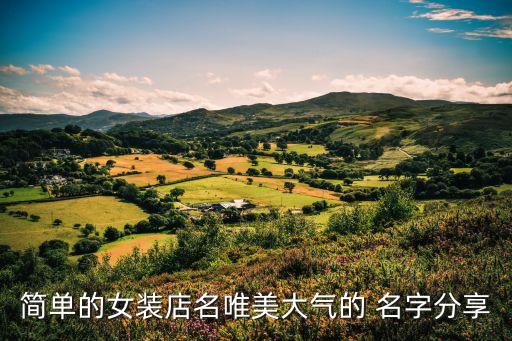 简单的女装店名唯美大气的 名字分享