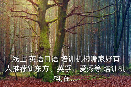  线上 英语口语 培训机构哪家好有人推荐新东方、英孚、爱秀等 培训机构,在...