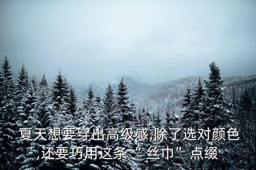  夏天想要穿出高级感,除了选对颜色,还要巧用这条“ 丝巾”点缀