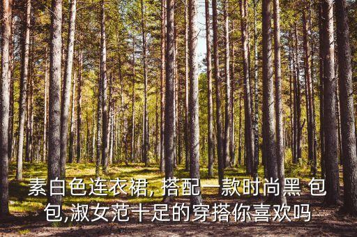 素白色连衣裙, 搭配一款时尚黑 包包,淑女范十足的穿搭你喜欢吗