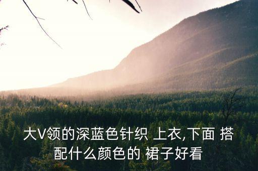 大V领的深蓝色针织 上衣,下面 搭配什么颜色的 裙子好看