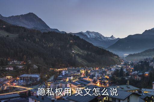  隐私权用 英文怎么说