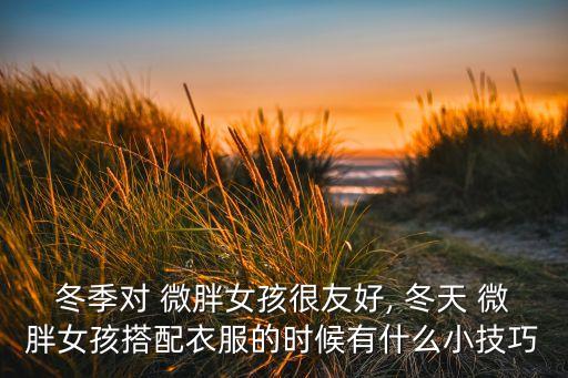 冬季对 微胖女孩很友好, 冬天 微胖女孩搭配衣服的时候有什么小技巧