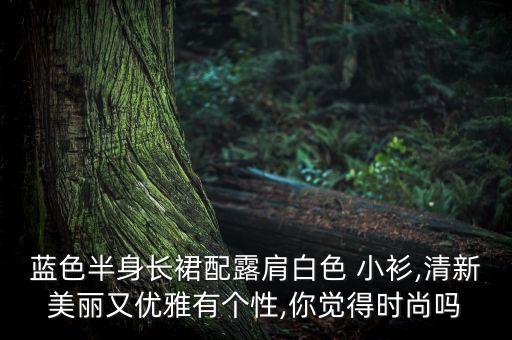 蓝色半身长裙配露肩白色 小衫,清新美丽又优雅有个性,你觉得时尚吗